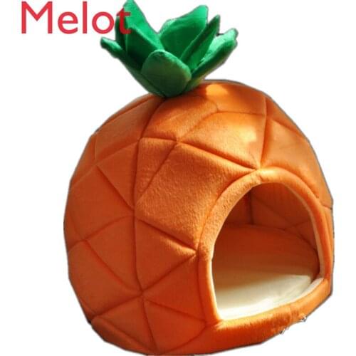Cute Kennel Pineapple Nest Mongolian Bag Pineapple House Dog/Cat Cat Nest Small Dog Pet Nest Teddy Cat Cat