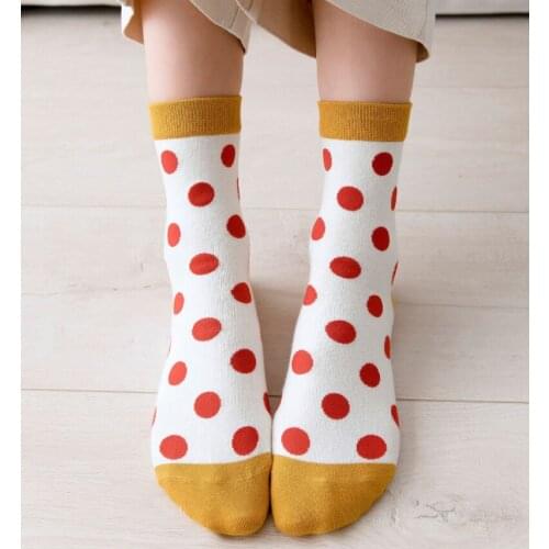 Fashion Big Round Designs Pattern Socks Thick Womens Anklets Casual Relaxation Girls Low Tube Ladies Multi Colors