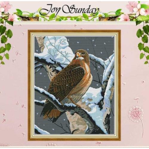 The falcon in the tree animals patterns counted 11CT 14CT Cross Stitch Sets DIY Chinese Cross-stitch Kits Embroidery Needlework