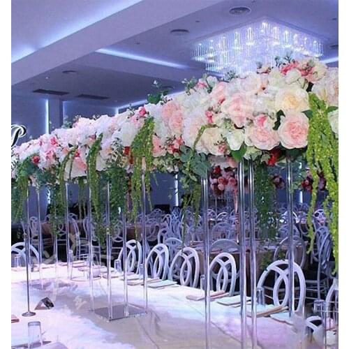 Floor Vase Clear Acylic Flower Vase Table Centerpiece For Marriage Vintage Floral Stand Columns For Wedding Decoration