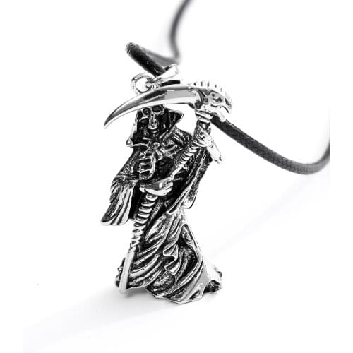 New hit jewelry hip hop Skull Scythe necklace cross pendant hip hop hip pendant