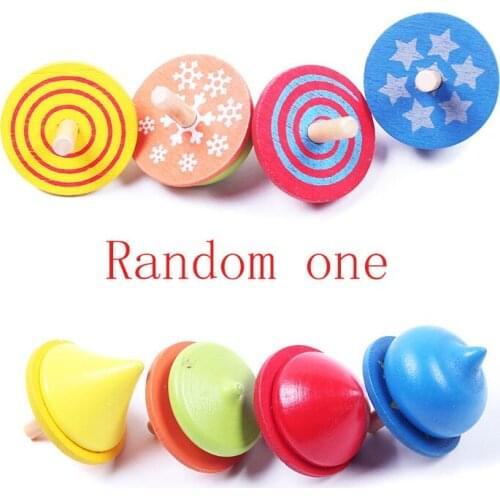 Montessori Educational Wooden toy 3D Wooden Gyro Colorful Top Training Early Intellectual Learning Toy