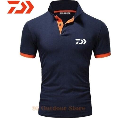 Daiwa Clothing Fishing Tshirt Men Breathable Quick Dry Fishing Clothes Outdoor Clothing Short Sleeve Sport Shirt Polo T-shirt