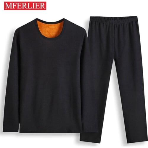 Autumn Winter thermal underwear 5XL 6XL 7XL 8XL 9XL 10XL O neck Bust 180cm Fleece Plus size Warm large size men long johns