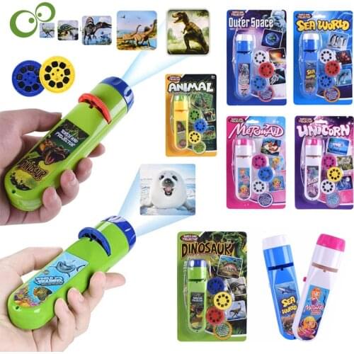 1Set Parent-child Interaction Puzzle Early Education Luminous Toy Animal Dinosaur Child Slide Projector Lamp Kids Toys Gifts YJN