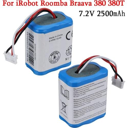 380T 380 390T Mint 5200 5200B 5200C 7.2V 2500mAH Rechargeable Ni-MH Battery For iRobot Braava 1pcs