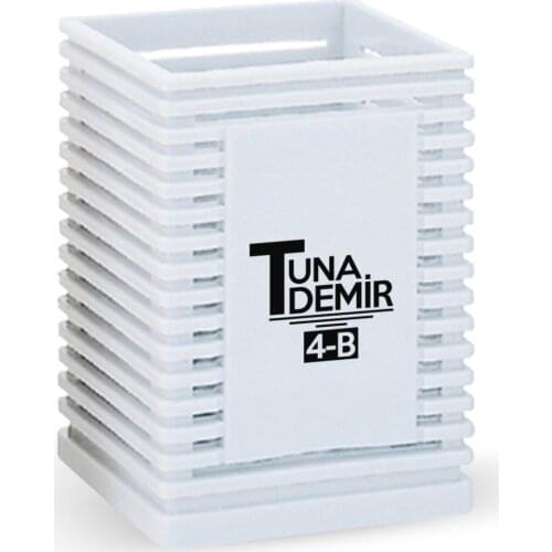 Personalized Wooden Pen Holder-White