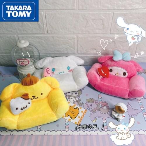 TAKARA TOMY Hello Kitty Plush Sofa Desktop Decoration Storage Bjd Simulation Cute Sofa Furniture