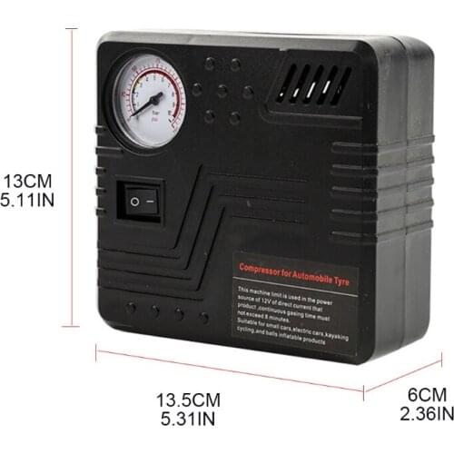 Handheld 12V Air Compressor Mini Tire Inflator Equipment with Pressure Gauge Meter for Car Motorcycle Bicycle 40GF