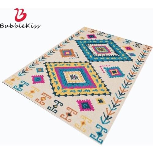 Bubble Kiss Colorful Geometric Pattern Carpets for Living Room Home Bedroom Decor Non-slip Customized Rug Soft Bedside Floor Mat