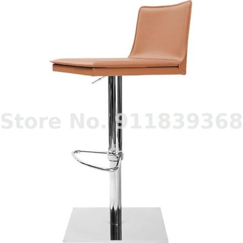 Modern Simple Stainless Steel Lift Bar Chair Light Luxury Household High Bar Chair Rotating Chair Stool High Footstool