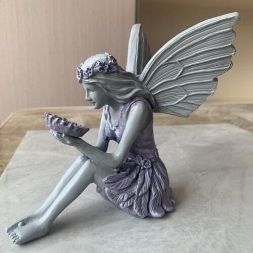 The Sunflower Fairy Statue Beautiful Angel Sculpture Realistic Figure Ornament Stone Garden Yard Art Outdoors Indoor Decoration
