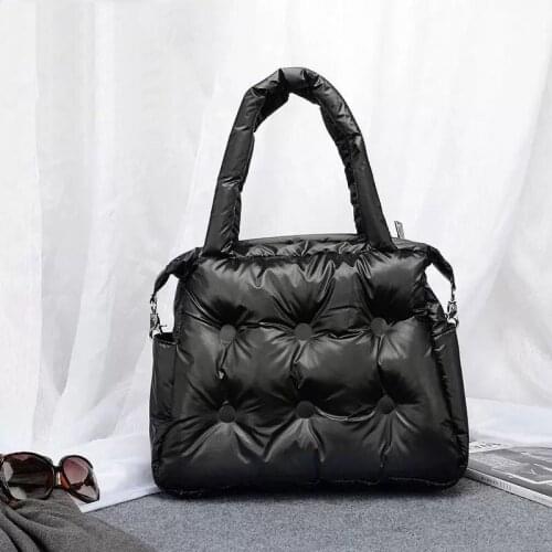 2020 Winter Single Shoulder Tote Women Space Cotton Bale Handbag Casual Large Capacity Down Bag sac a main carteira Bolsa Femini