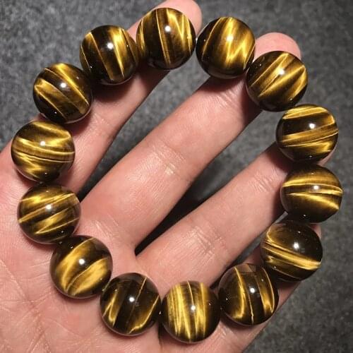 Natural Tiger Eye Stone Bracelet 10mm Beads Crystal Bracelet for Men Women Lucky Blue Tiger Eyes Bracelet