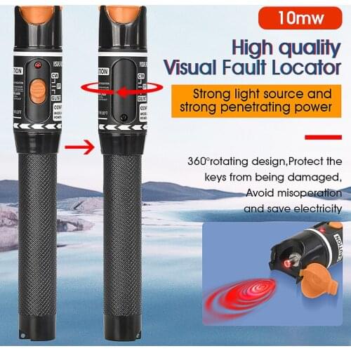 10mW10KM Fiber Optic Visual Fault Locator Pen Style Red Laser Cable Tester for 2.5mm SC/FC/ST Connector/Detector