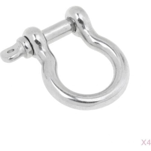 4pcs Marine Chain Rigging Bow Shackle Captive Pin Boat 304 Stainless Steel