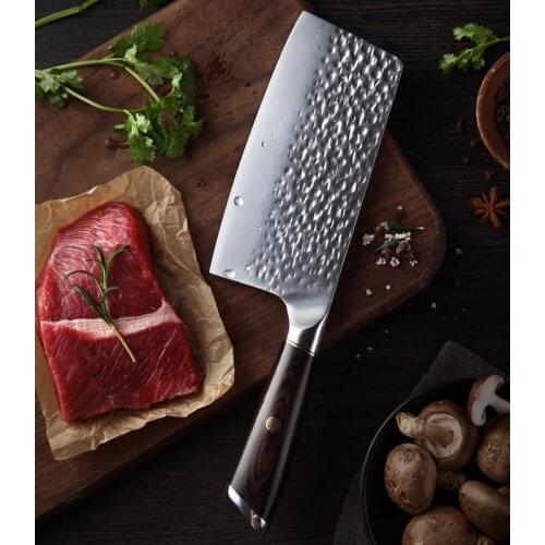 6.5" Forged Chinese Chef Knife Meat Vegetables Fish Slice Cleaver Kitchen Knife Chop Cutter 5CR15 Stainless Steel Razor Sharp