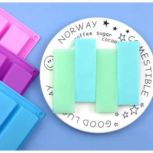 8-cavity rectangular silicone chocolate mold Handmade soap mold Cake decorating tools