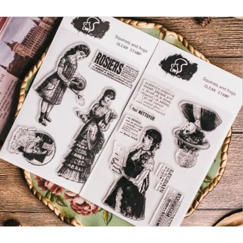 Scrapbook DIY Photo Album Card Rubber Chapter Transparent Seal Romantic Retro ladylike theme Clear Stamp