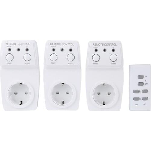 ESPLENTY Smart Switch Wireless Remote Control EU Plug (3 Socket+1 Remote)