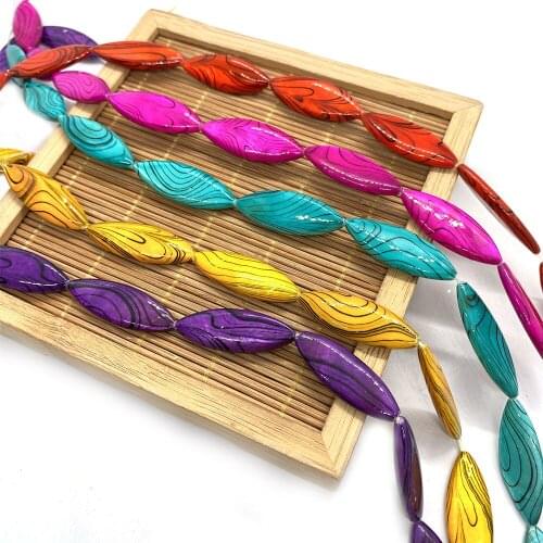 10-30mm Natural Freshwater Shell Dyed Bead Horse Eye Spacer Beads DIY for Jewelry Making Bracelets and Necklace Accessories