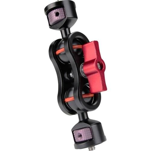 Quick Release Articulating Magic Arm Mount Adapter with dual Ball Heads 1/4" Screw universal for Camera Monitor L Plate Cage