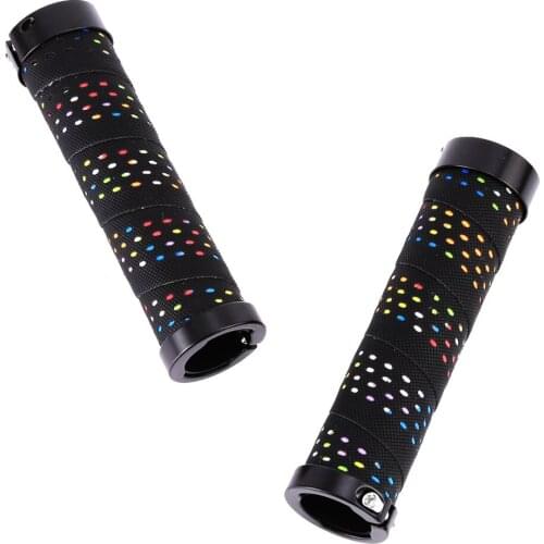 Mountain Bike Handlebar Cover Bicycle Double Side Locking Grip Pu + Eva Lock Ring Riding Anti Slip Damping Grip