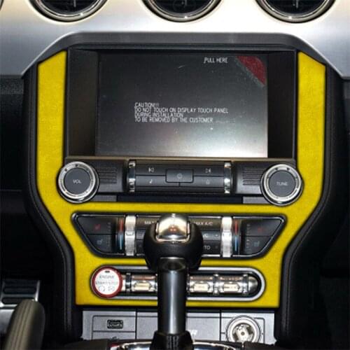 Car decoration stickers Suede Central control navigation panel For Ford Mustang 2015-2019