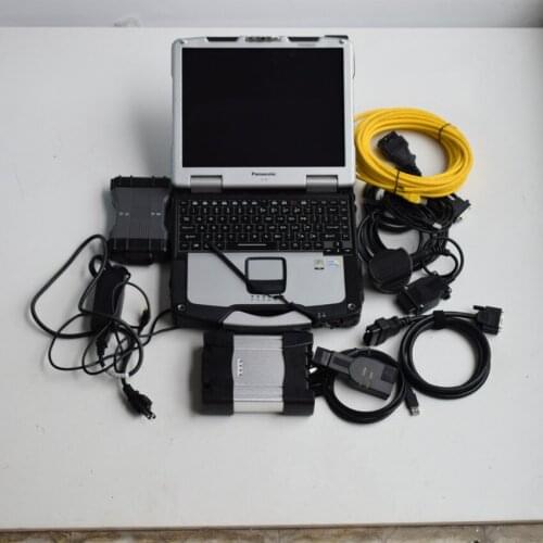 Newest mb star c6 and for bmw icom next 2in1 vci doip diagnosis scanner hdd 1tb software with laptop cf30 ready to work