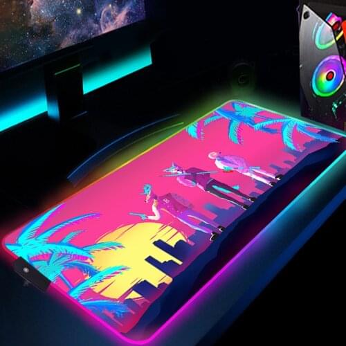 DIY Hotline Miami Custom Large LED RGB Gaming Mousepad XL Gamer Mat Mouse Pad Keyboard Desk Table Mat for Gaming Accessories Rug