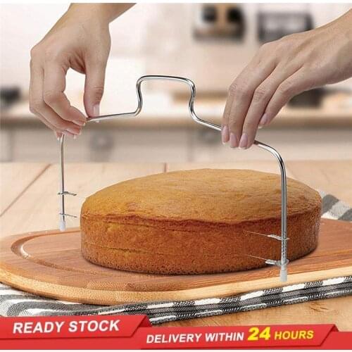 Double-line adjustable cake cutter cake bread slicer stainless steel straightener cake layering DIY cake cutting kitchen tool