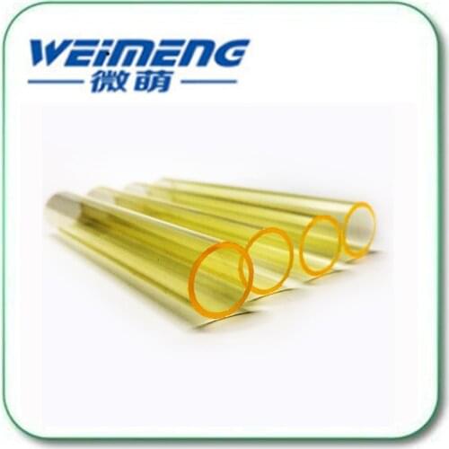 Weimeng brand 12*72mm Filtered quartz glass tube / laser tube / yellow tube filter tube factory directly with favorable price