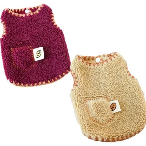 Cat Dog Clothes Fleece Warm Jacket Retro Soft Vest Coat Puppy Cat Jacket For Small Dogs French Bulldog Teddy Cat Clothing Coat L