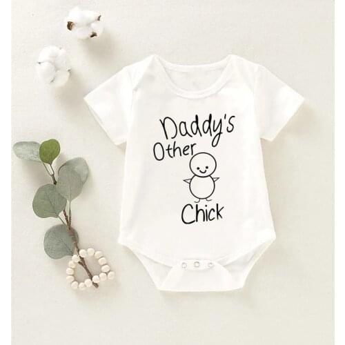 Baby Girls Romper Summer Toddler Newborn Infant Short Sleeve Letters Print Cotton White Jumpsuits Playsuits Overalls Outfits