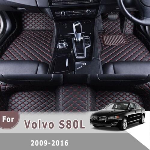 RHD Custom Carpets For Volvo S80L 2016 2015 2014 2013 2012 2011 2010 2009 Leather Car Floor Mats Auto Interior Accessories Rugs