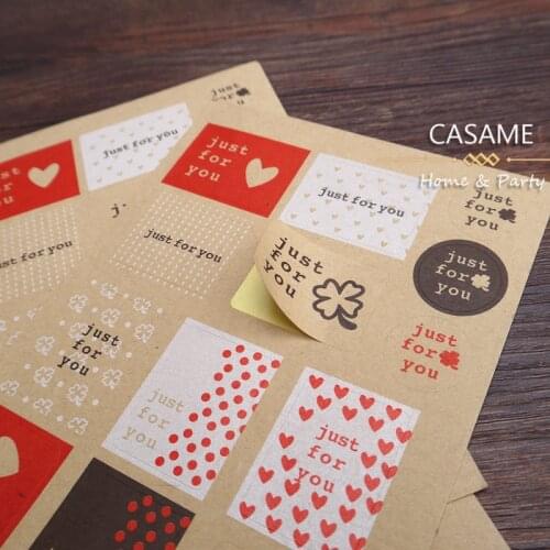 Kraft just for you Stickers Labels Envelope Seals craft Brown DIY label for Hand made gift seal sticker letter sticker present