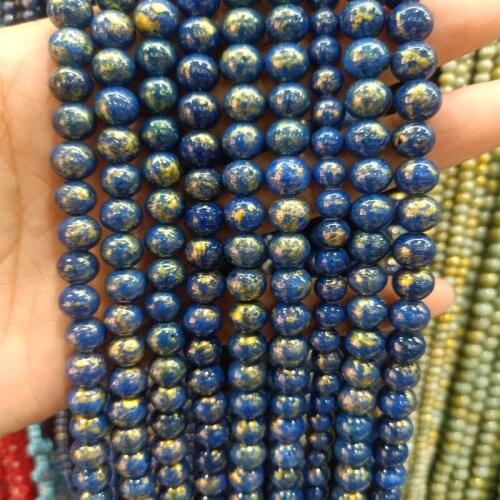 Round Loose Natural Golden Rainbow Jades Stone Beads 4/6/8/10/12mm DIY Gold Blue Color Stone Beads For Jewelry Making 15
