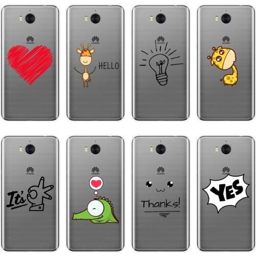 Heart Giraffe Soft Back Cover For Huawei Y3 Y5 Y6 II Y7 Pro Phone Case Silicone For Huawei Y5 Y6 Y7 Prime 2017 2018 Y9 2019