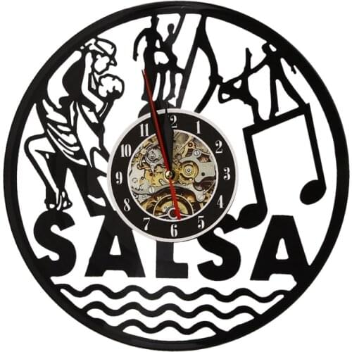 Vinyl Record Wall Clock Latin Dance Wall Art Dancing Couple Latin Ballroom Decorative Clock Dancer Gift Led Wall Clock