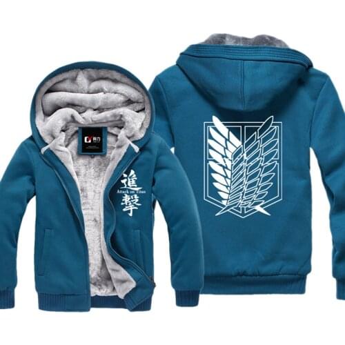 New Ainiel Anime Attack on Titan Print Cosplay Hoodies Shingeki no Kyojin Legion Mikas Winter Coat Warm Thick Man Sweater M-4XL