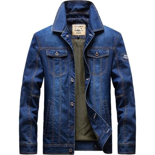 Autumn Jeans Jacket Men Military Denim Jacket Single Breasted Mesh Liner Men Jacket Korean Clothes Veste Homme Plus Size M-4XL