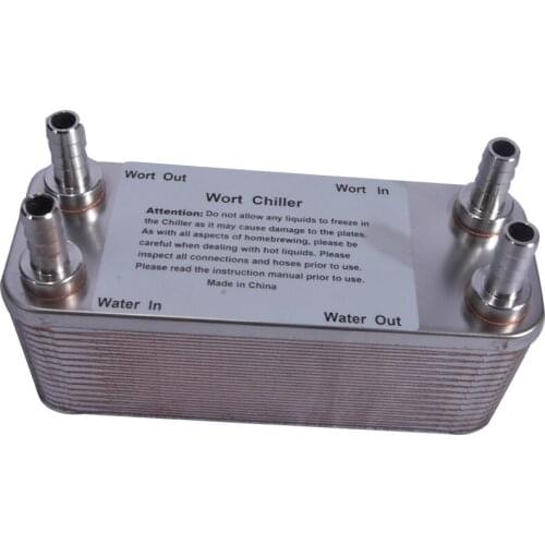 Homebrew Plate Heat Exchanger Stainless Steel Plate Wort Chiller-30 Plates Brewing Cooler Four 1/2 threads heat exchanger cooler