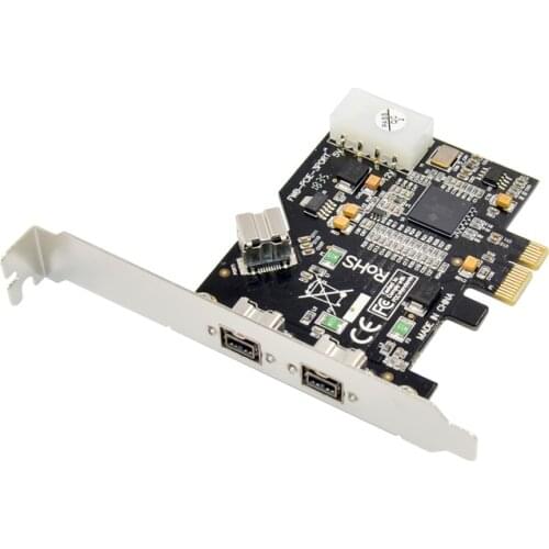 PCI Express PCI-E x1to 3 Ports 1394B Controller card Add On Card for FireWire 800 IEEE 1394 B 2+1 Digital Camera Video Capture