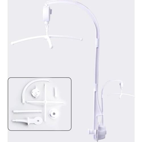 White Baby Rattles Infant Mobile Bed Bell Toy Rattles Bracket Set Holder Arm Wind-up Hugs Music Boxes Baby Toys Developing Toys