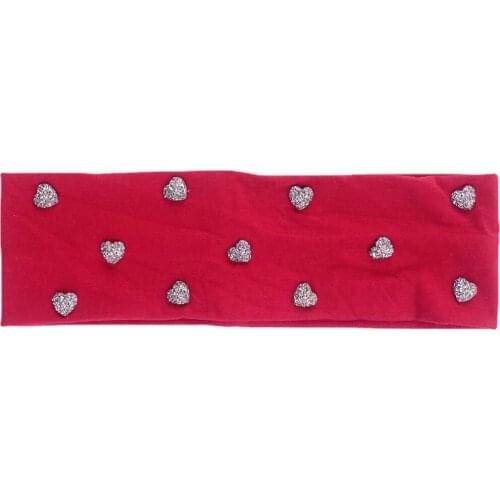 Women head band for girls ladies Love shiny diamond sports sweat soft stand make up twist knit turban flexible blue pink