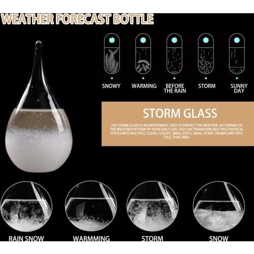 Storm Glass Weather Forecaster Weather Forecast Barometer Suitable for Small Weather Stations in Homes and Offices for Gifts