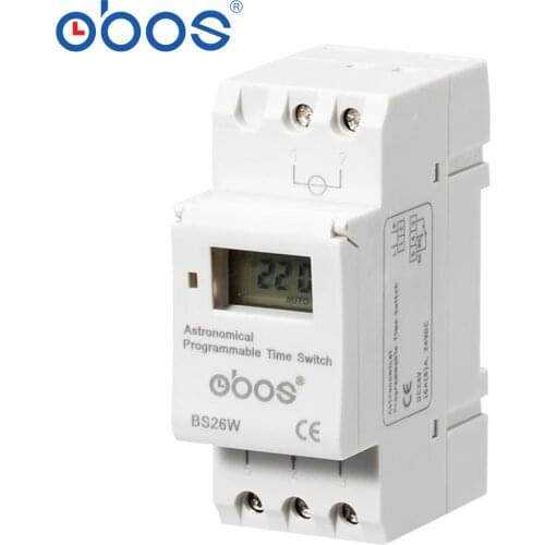 Astronomical Programmable time switch BS26W AC220V Programmable Digital Timer switch 16A Voltage selectable AC110V DC12V DC24V