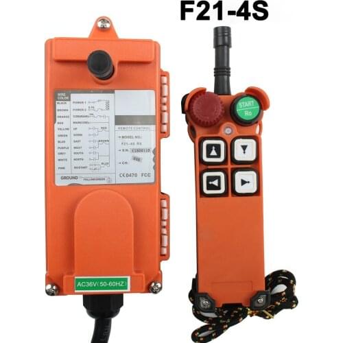 F21-4S 220V Industrial Wireless Radio remote controller switch for crane 1 receiver+ 1 transmitter 4 function with Emergency