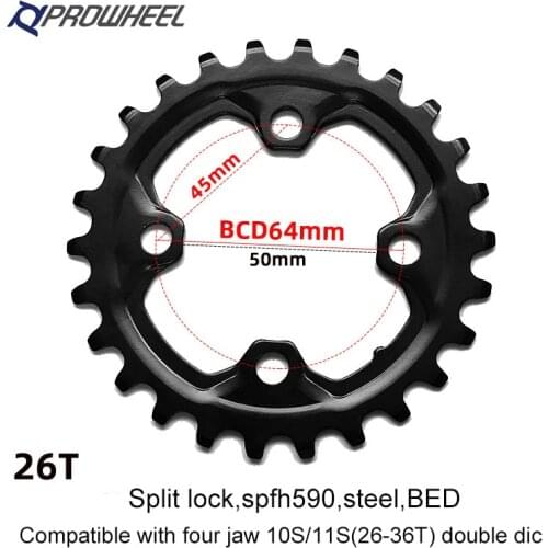 PROWHEEL Chainring 64BCD 104BCD MTB Bicycle Sprockets Double Chainwheel 26T 28T 36T 38T Mountain Bike crankset Tooth plate Parts