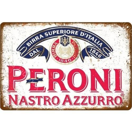Rum Beer Plaque Ice Cold Peroni Vintage Metal Tin Signs Pub Bar Casino Wall Decorative Plates Whiskey Wine Poster YI-036